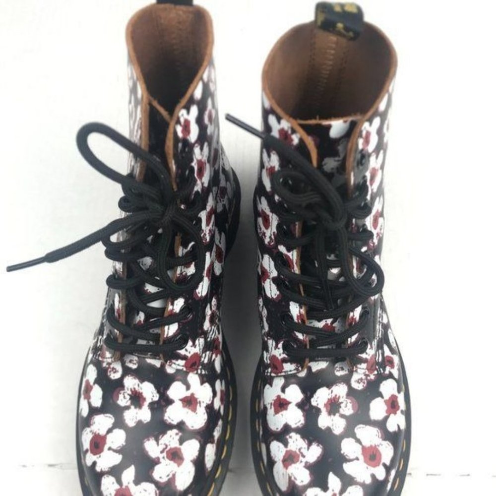 Dr. Martens Smooth Leather 1460 Pascal Floral Boots - Picture 4 of 13
